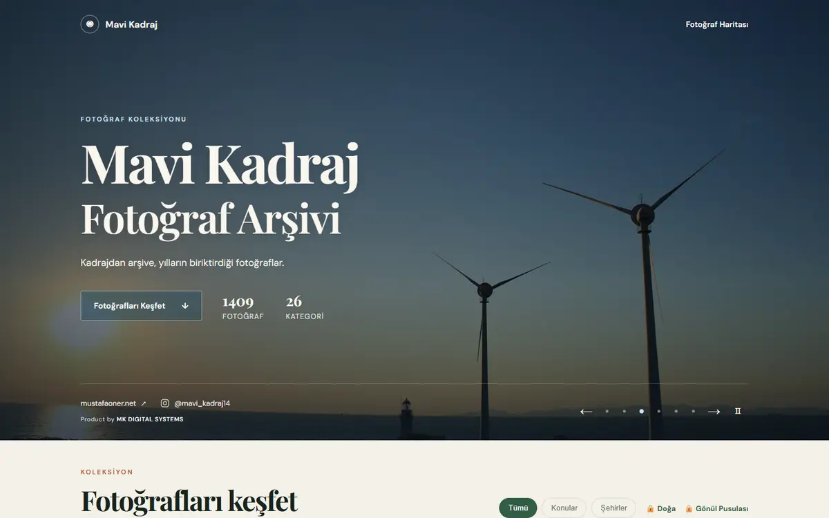 Home page of the Mavi Kadraj photo archive