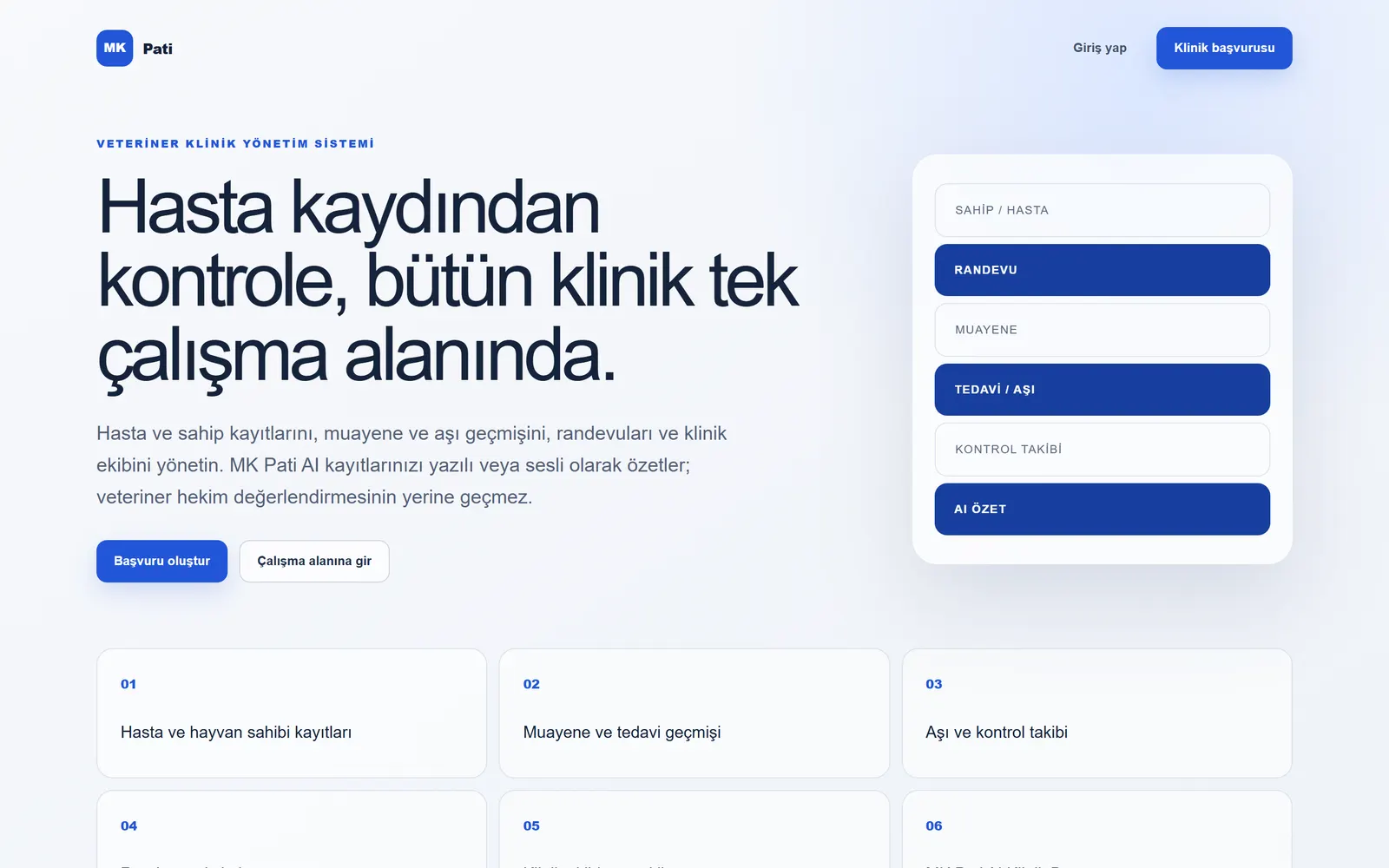Opening screen of the MK Pati product website